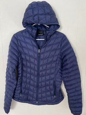 EUC Marmot Echo Featherless 3M Insulated Hooded Puffer Jacket Navy Blue Sz Small